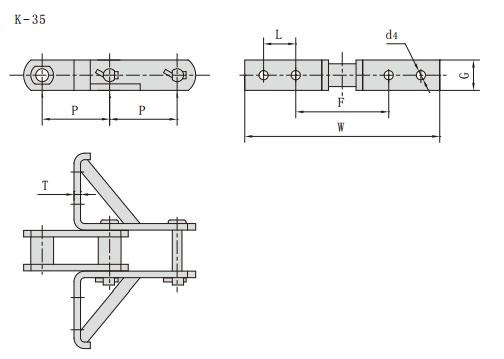 <font color='red'>S188</font>F8K35_工程用鋼制套筒鏈
